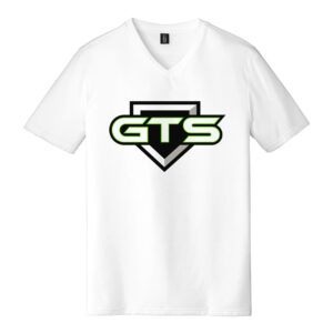 GTS Baseball District Made Mens Perfect Tri V Neck Tee – White