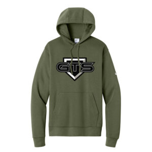 GTS Baseball Nike Club Fleece Sleeve Swoosh Pullover Hoodie – Medium Olive