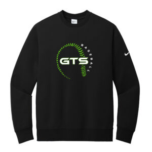 GTS Baseball Nike Club Fleece Sleeve Swoosh Crew – Black