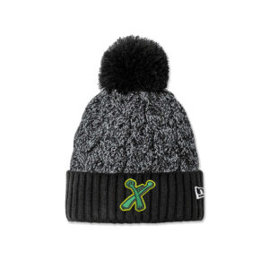 Green Xtreme New Era Marled Knit Pom Beanie-Black Graphite/White