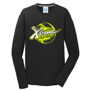 Green Xtreme Men  Long Sleeve Essential Blended Performance Tee-Black