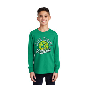 Green Xtreme Youth Cotton Long Sleeve Tee-Kelly