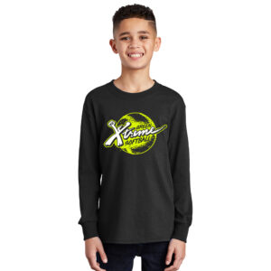 Green Xtreme Youth Cotton Long Sleeve Tee-Black