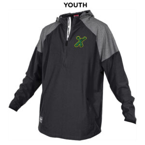 Green Xtreme Rawlings YOUTH Rawlings Colorsync Long Sleeve 1/2 zip hooded  BP Jacket-Black