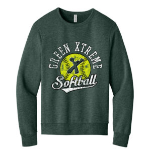 Green Xtreme Bella and Canvas Unisex Sponge Fleece Classic Crewneck Sweatshirt-Heather Forest