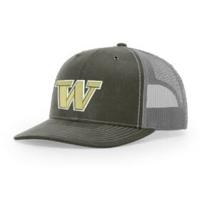 West Track CC Richardson  Freemont Trucker  Mesh Back Adjustable back cap-Olive/Charcoal