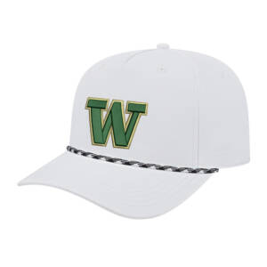 West Track CC ICON performance rope golf cap-White/White/Black