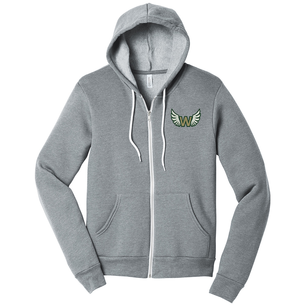 West Track CC BELLA CANVAS Unisex Sponge Fleece Full-Zip Hoodie-Athletic Heather