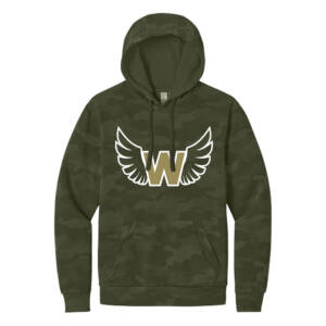 West Track CC District Wash Heavyweight Camo Fleece Hoodie-Olive Drab Green