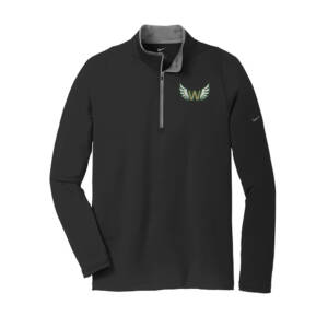 West Track CC Nike Gold Dri Fit Stretch 1/2 Zip Cover up Men-Black/Grey