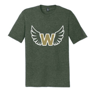West Track CC District Perfect Unisex Tri-blend  Crew Tee-Heather Forest