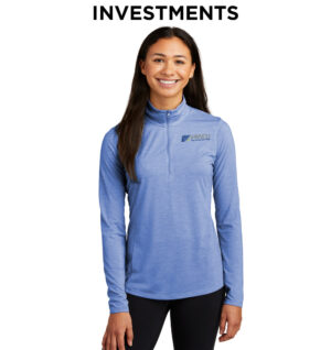 IHMVCU Sport-Tek Ladies PosiCharge Tri-Blend Wicking 1/4 Zip Pullover-Royal Heather