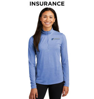 IHMVCU Sport-Tek Ladies PosiCharge Tri-Blend Wicking 1/4 Zip Pullover-Royal Heather