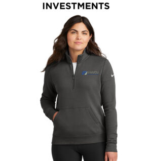 IHMVCU Nike Ladies Club Fleece Sleeve Swoosh 1/2-Zip-Anthracite