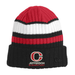 Jefferson New Era Ribbed Tailgate Beanie – RedBlack