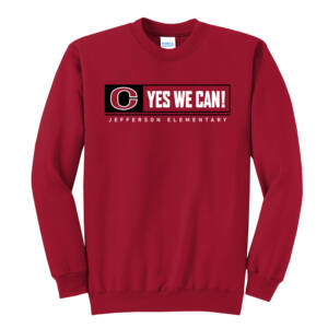 Jefferson Unisex Core Fleece Crewneck Sweatshirt – RED