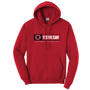 Jefferson Unisex Classic Core weight Cozy Pullover Hooded Sweatshirt – Red