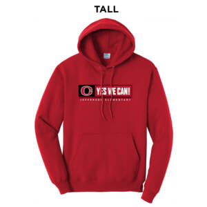 Jefferson TALL Classic Pullover Hooded Sweatshirt – Red