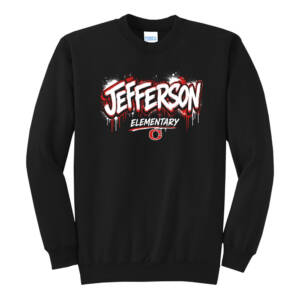 Jefferson Unisex Core Fleece Crewneck Sweatshirt – Black