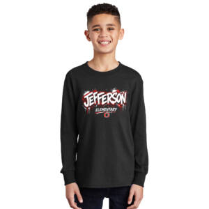 Jefferson  Youth Cotton Long Sleeve T Shirt – JetBlack