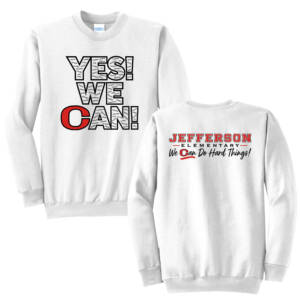 Jefferson Unisex Fleece Crewneck Sweatshirt-White