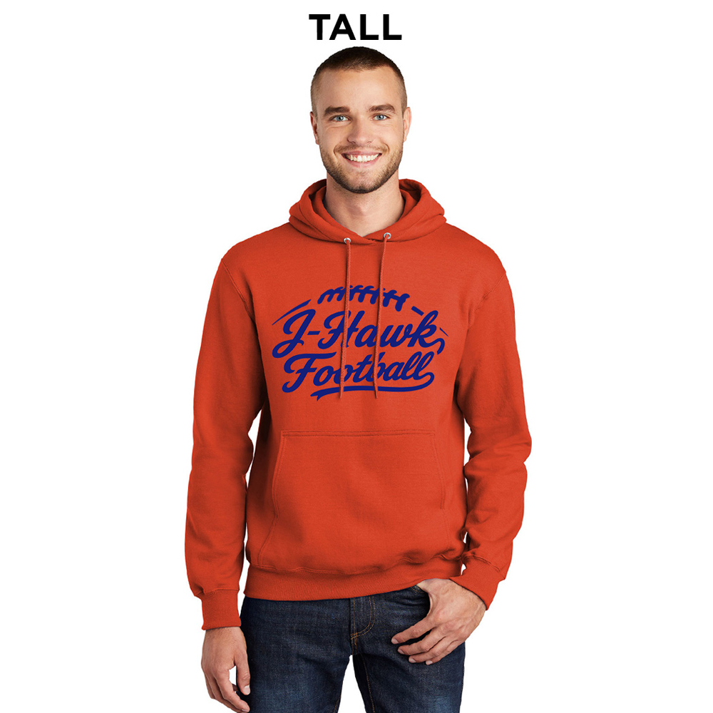Jesup Football Tall Fleece Hooded Sweatshirt-Orange