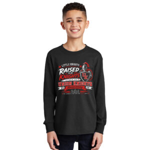 Little Knights Youth Cotton Long Sleeve Tee-Black