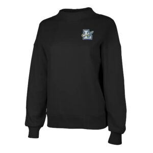 Limestone Football Charles River Women’s Willow Mock Neck Sweatshirt – Black