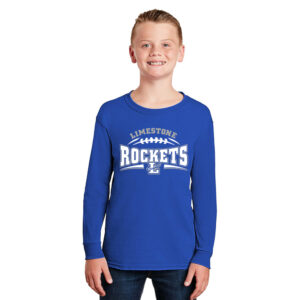 Limestone Football Youth Long Sleeve T Shirt – royal