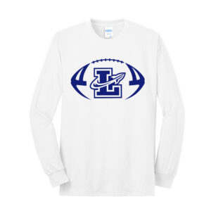 Limestone Football Unisex Long Sleeve Core Blend T Shirt – White