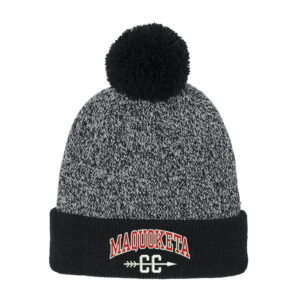 Maq CC Sport-Tek Halftime Heather Pom Beanie-Black/Silver