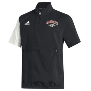 Maq CC Adidas STADIUM woven short sleeve 1/4 zip- Black/white (L, 3x)