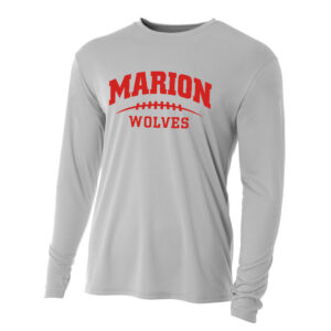 Marion FB Adult Cooling Performance long sleeve Crew Tee-Silver