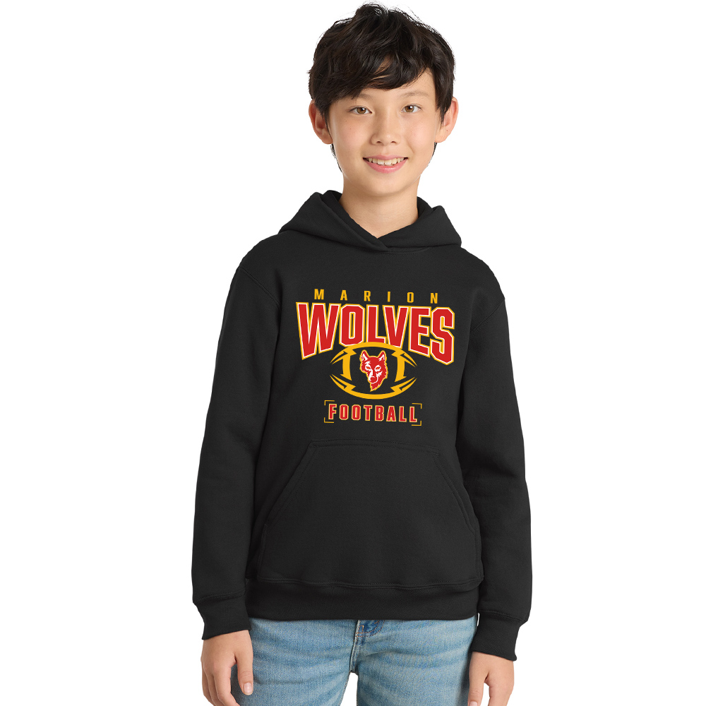 Marion FB Youth Fleece Hooded Sweatshirt-Black