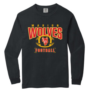 Marion FB Comfort Colors Unisex Heavyweight Ringspun Long Sleeve Tee-Black