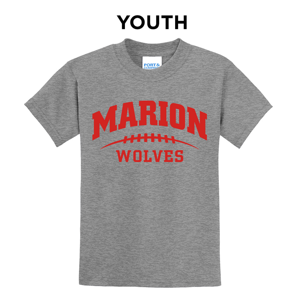 Marion FB Youth Short Sleeve Tee-Athletic Heather