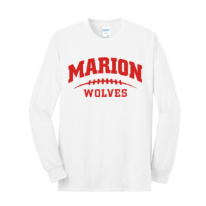 Marion FB Unisex Cotton Long Sleeve Fan Favorite Tee-White
