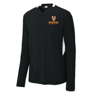 Marion FB Sport Tek Men Club 1/4 Zip Pullover-Black/White