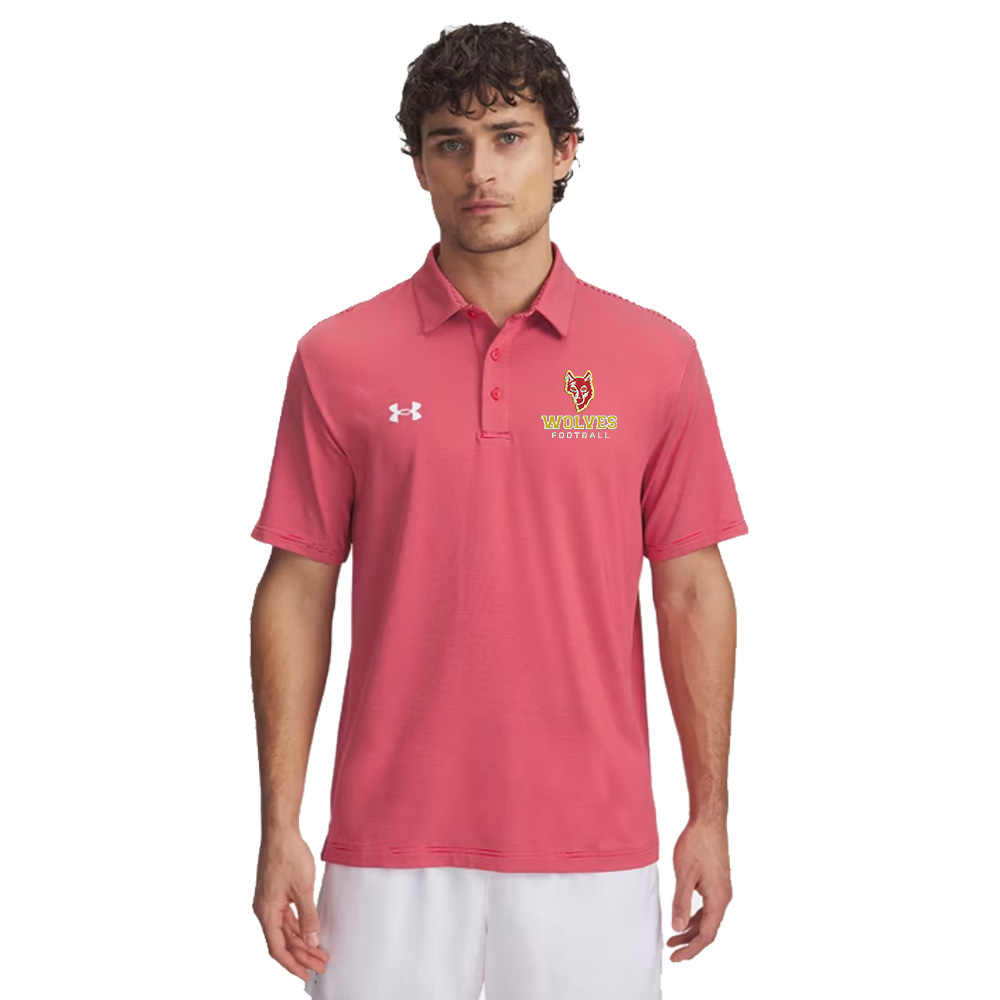 Marion FB Under Armour DRIVE Team Stripe Premium Polo - Red
