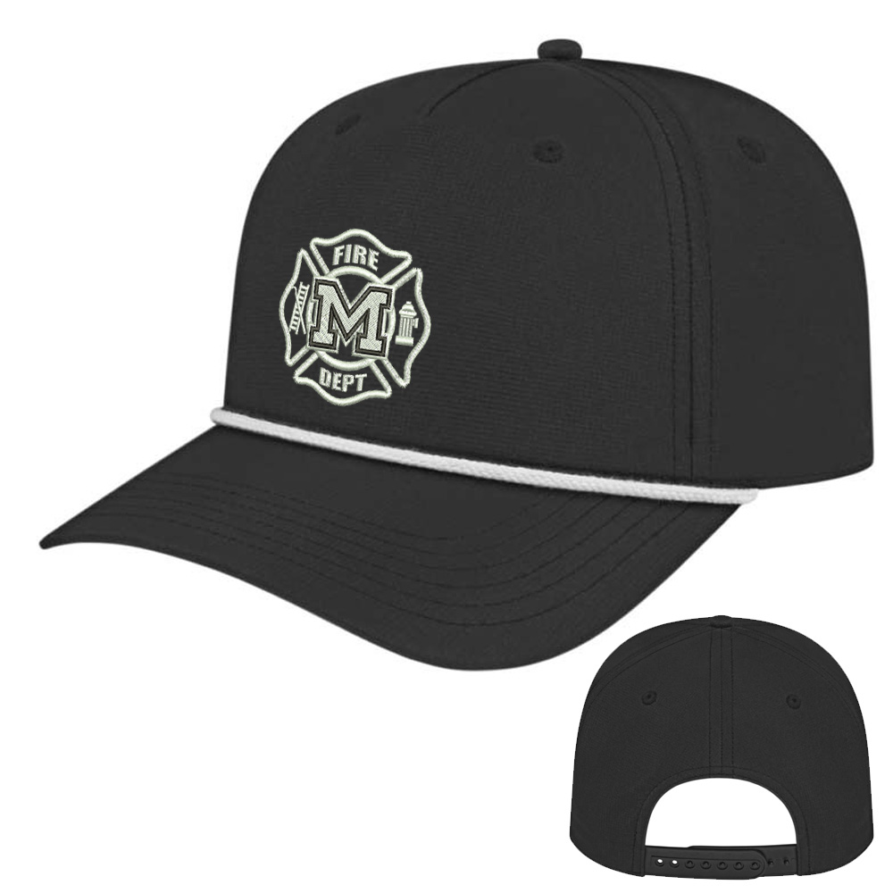 Monticello Fire Cap America Athletic Rope Cap-Black/White