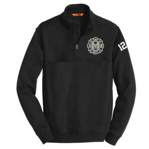 Monticello Fire CornerStone Adult 1/2-Zip Job Shirt-Black