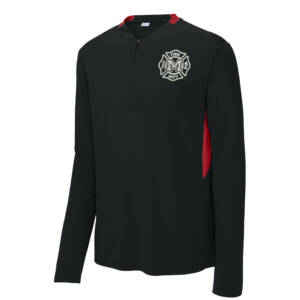 Monticello Fire Sport-Tek Men Club 1/4-Zip Pullover-Black/Red