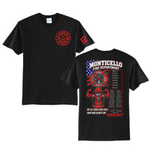 Monticello Fire Unisex Short Sleeve Tee-Black