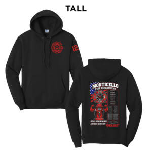 Monticello Fire Tall Fleece Hooded Sweatshirt-Black