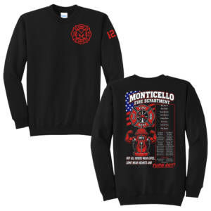 Monticello Fire Unisex Fleece Crewneck Sweatshirt-Black