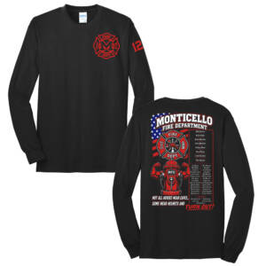 Monticello Fire Unisex Long Sleeve Tee-Black