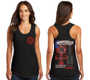 Monticello Fire District Women Perfect Tri Blend Racerback Tank-Black