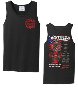 Monticello Fire Men Core Cotton Tank Top-Black