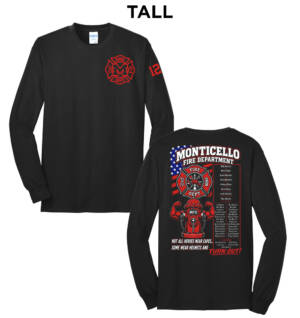 Monticello Fire Tall Long Sleeve Tee-Black