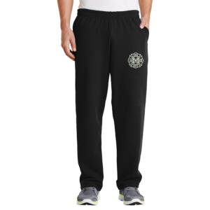 Monticello Fire Men Core Fleece pocketed Open Bottom Sweatpant-Black